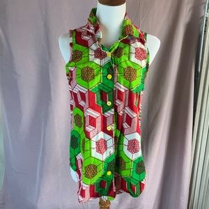 Tribal button blouse